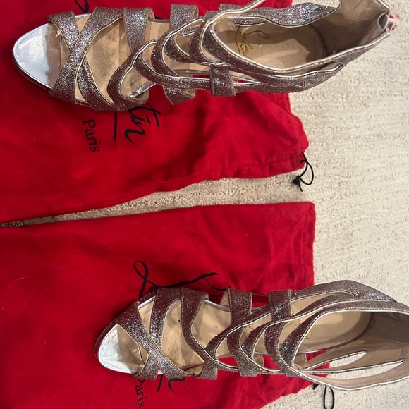 Christian Louboutin Balota Glitter Strappy Sandals size 39 1/2 %100 authentic - Picture 3 of 4